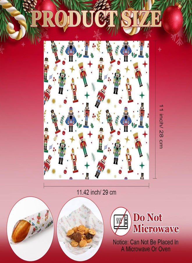 مارسبارك ورق شمعي مارسبارك، ١٠٠ ورقة، بنقشة كسارة البندق، لتغليف الطعام، مقاس ١١.٤ × ١١ بوصة، ورق شمعي لسلال الطعام، مناسب لتغليف سندويشات عيد الميلاد والبرغر، وتغليف مقاوم للدهون للحلوى والبسكويت. - Image 3